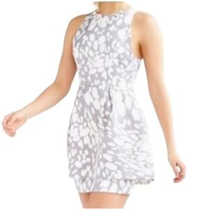 Keepsake The Label Counter Attack Grey White Speckled Animal Print Dress medium